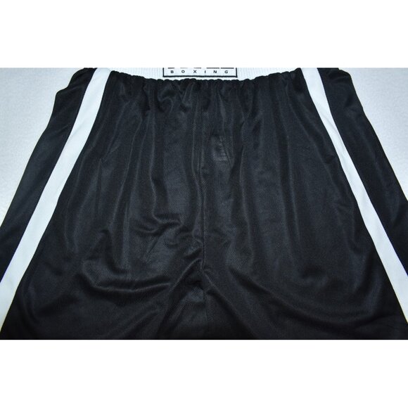 Title Boxing Mens Trunks Size L Black/White Elastic Waist Shorts 7" Inseam - Picture 5 of 12